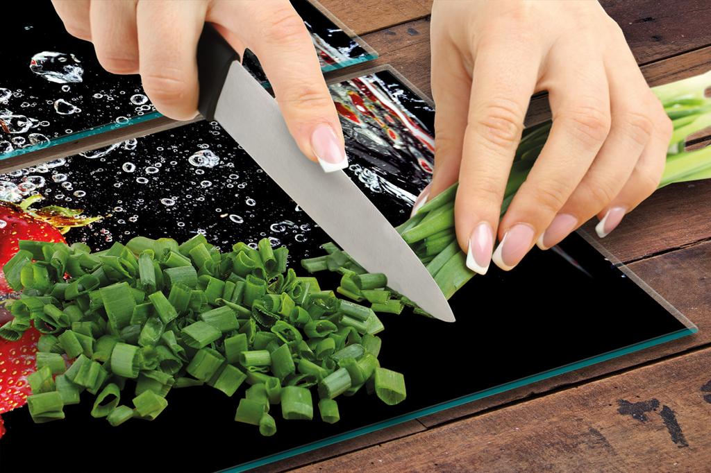 СТЕКЛЯННАЯ ЗАЩИТНАЯ ПАНЕЛЬ ДЛЯ КУХНИ 2x35x52 КЛУБНИКА