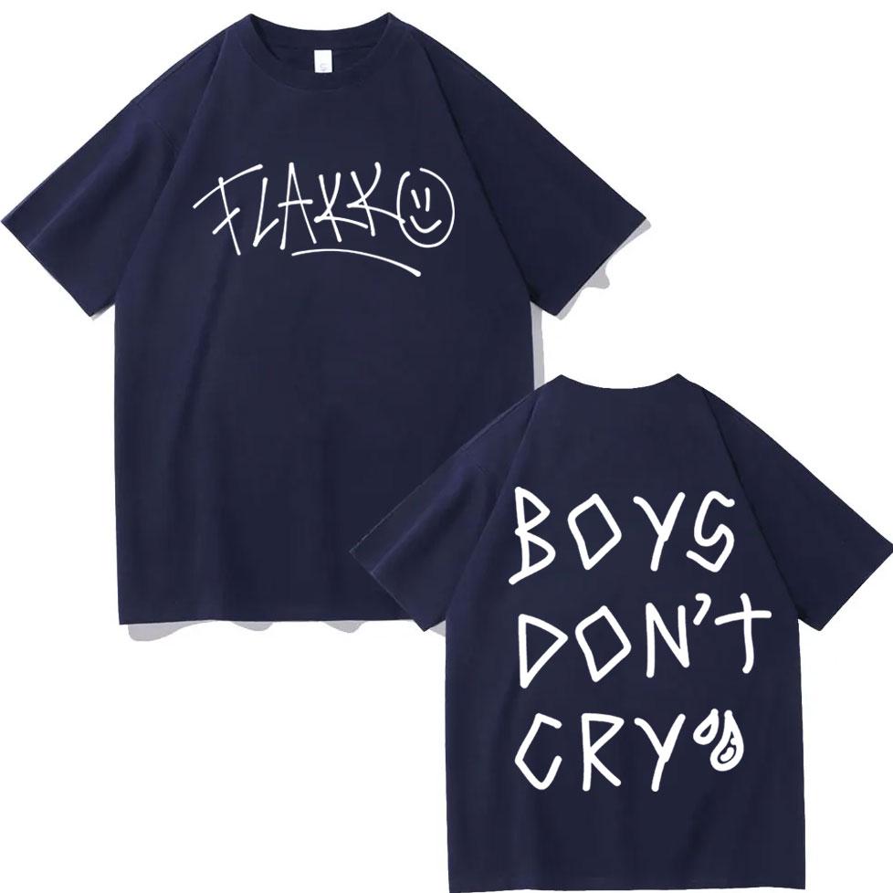 Rels B Flakk Футболка с принтом Smile Boys Dont Cry Модная повседневная оверсайз футболка с коротким рукавом Унисекс Уличная одежда