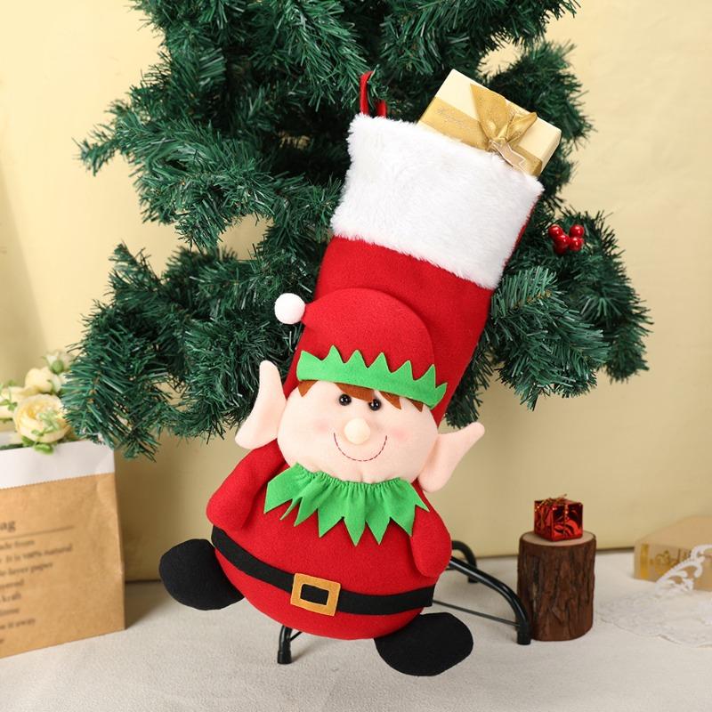 New Christmas stockings, cartoon old man snowman elk Christmas decorations, Christmas pendant gift bags