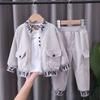 Boys' Spring Clothing Suits Western Style Children's Spring Children's Clothing Two-piece Set Year Old Baby Handsome Baby Clothes