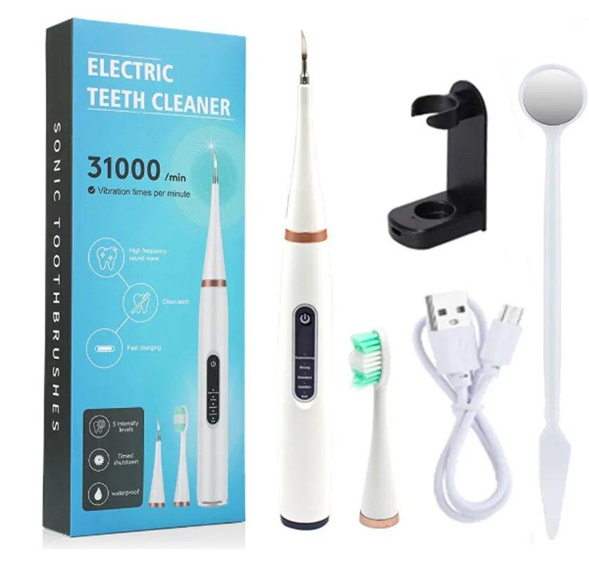 Electric Toothbrush with Sonic Cleaning 3-in-1 for Removing Tartar Whitening Teeth Oral Care USB Charging Replacing Brush Head