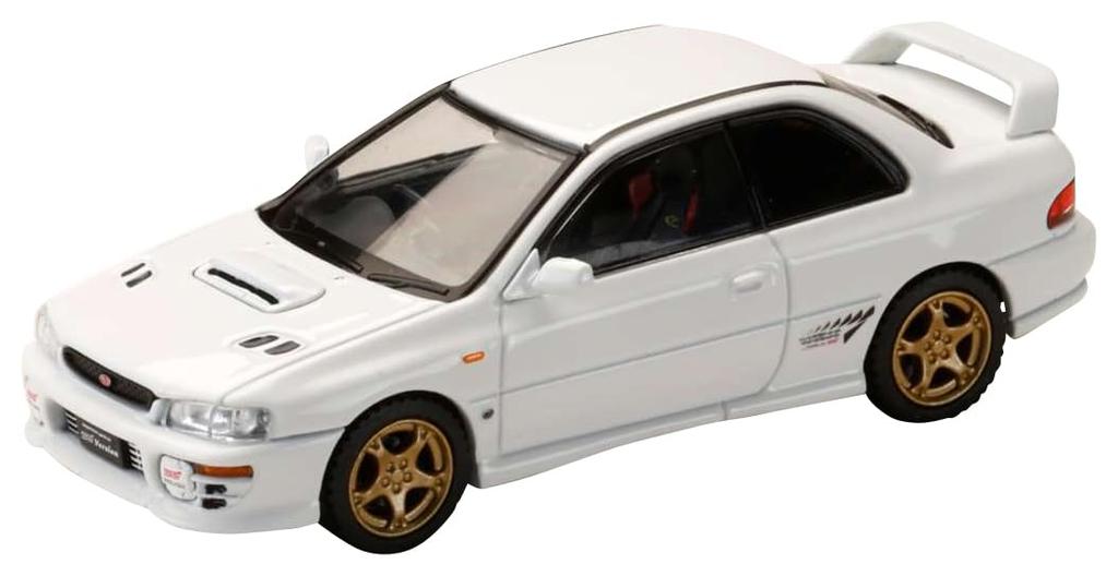 HJ64 1/64 Scale Subaru Impreza PURE SPORTS COUPE WRX type R STi Version (GC8) Feather White (Finished Model) HJ641079AW