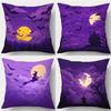 Home Decor Halloween Night: Bats, Moon & Witch Scenes Pattern Cushion Cover Suitable For Sofa Bedroom Car Pillow Cover
