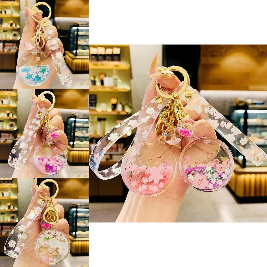 Милый брелок-подвеска для сумки с сакурой, очаровательный акриловый аксессуар, подарок на день рождения