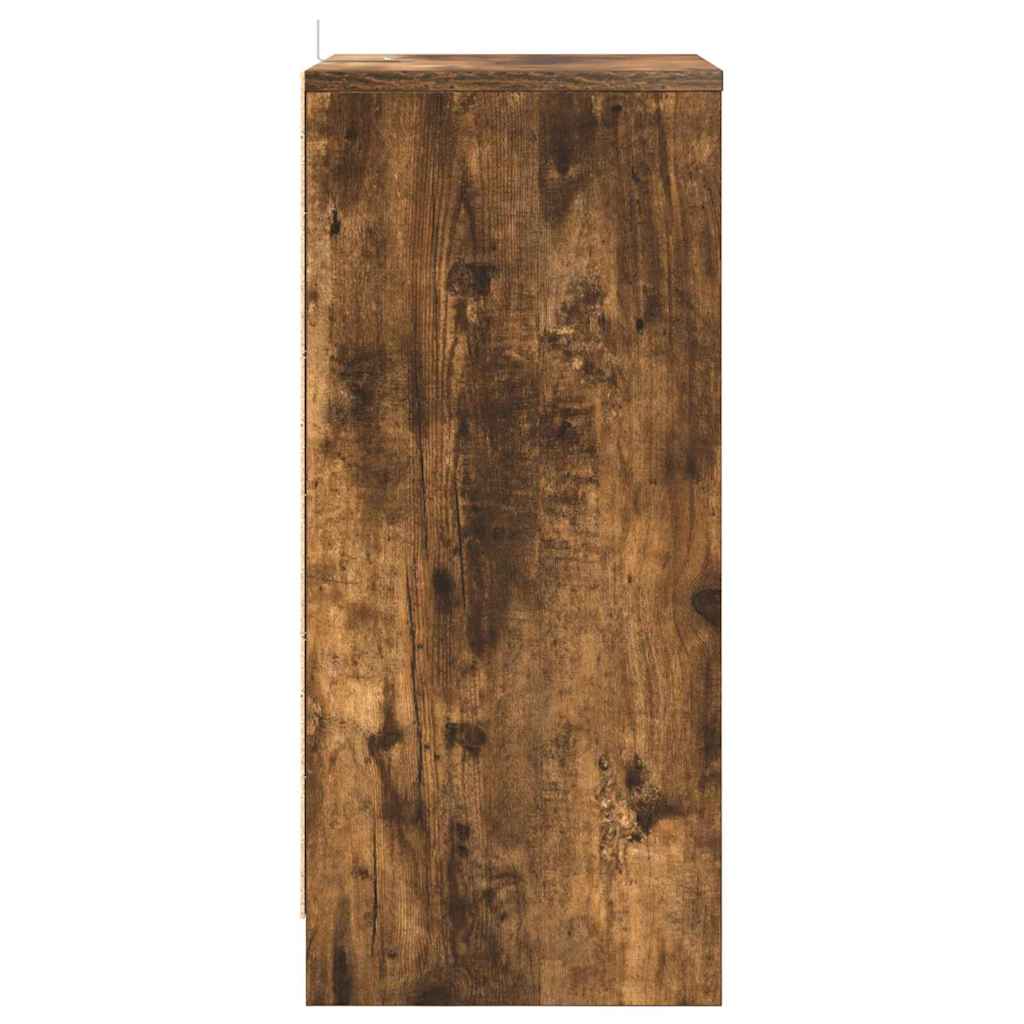 Nightstand Smoked Oak 40 x 30 x 67 cm Wood Based Material