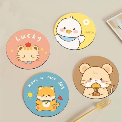 Мультяшная подставка под чашку из диатомовой грязи, нескользящая подставка под кастрюлю, теплоизоляционная подставка, высококачественная подставка для чая, креативный и милый кофейный и чайный набор