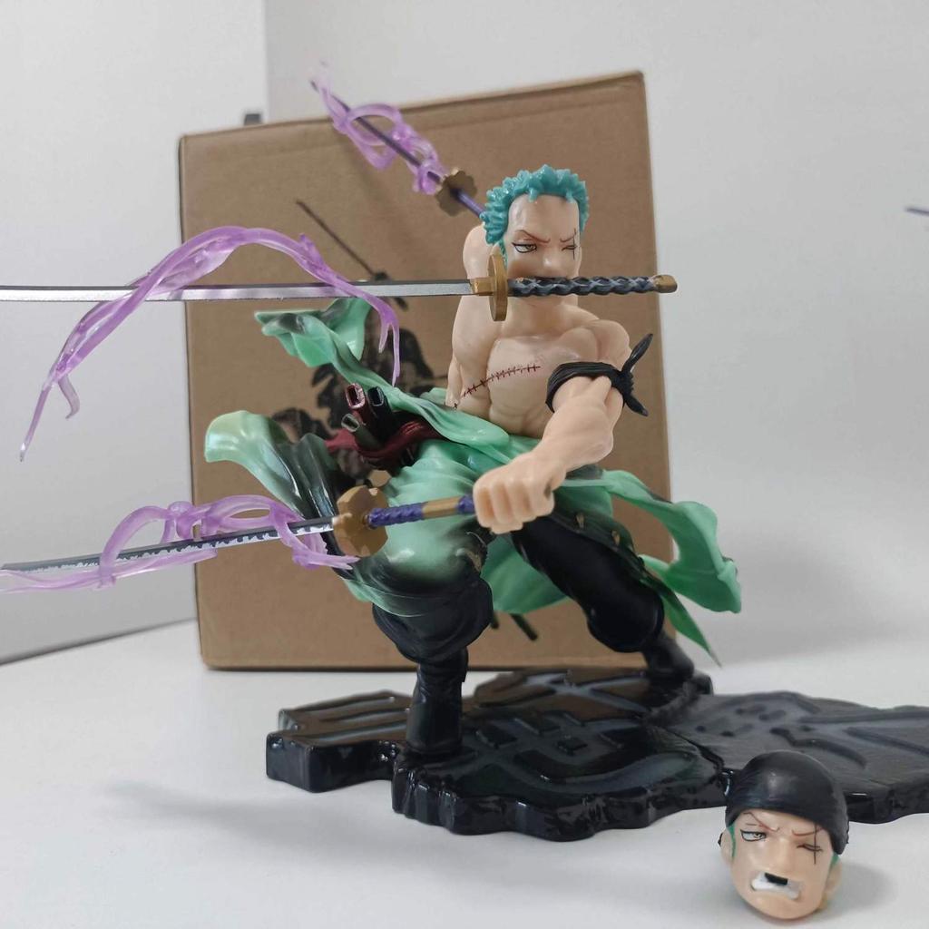 JT studio Same style One Piece 9.84in/25cm Roronoa Zoro Sitting Three Thousand Worlds double Head PVC Mode Toys Gifts