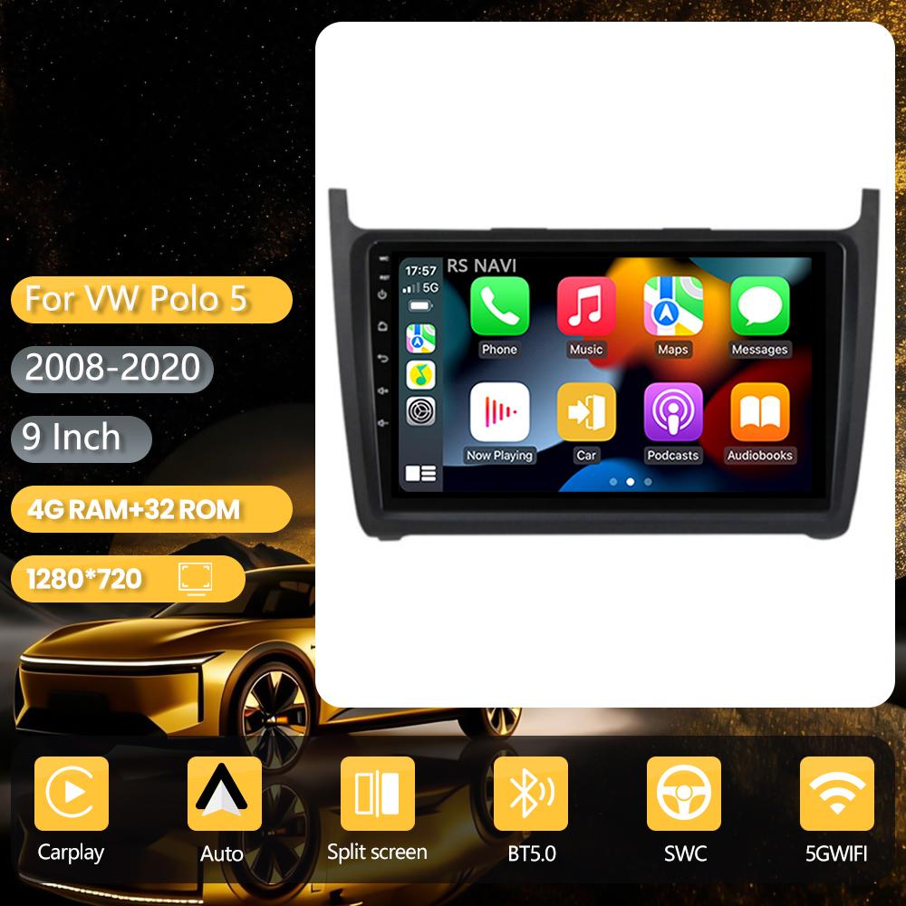 Autoradio multimédia Android 16 Carplay Auto avec écran 2K pour Volkswagen VW Polo berline 2008 - 2015, stéréo Qualcomm