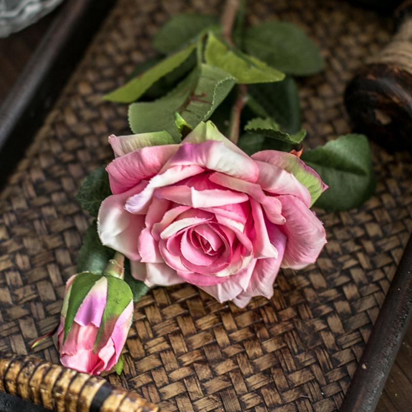 1pc Artificial Flowers Silk Rose Home living room Vase Outdoor garden Wedding bridal bouquet Christmas Decoration Diy gift box