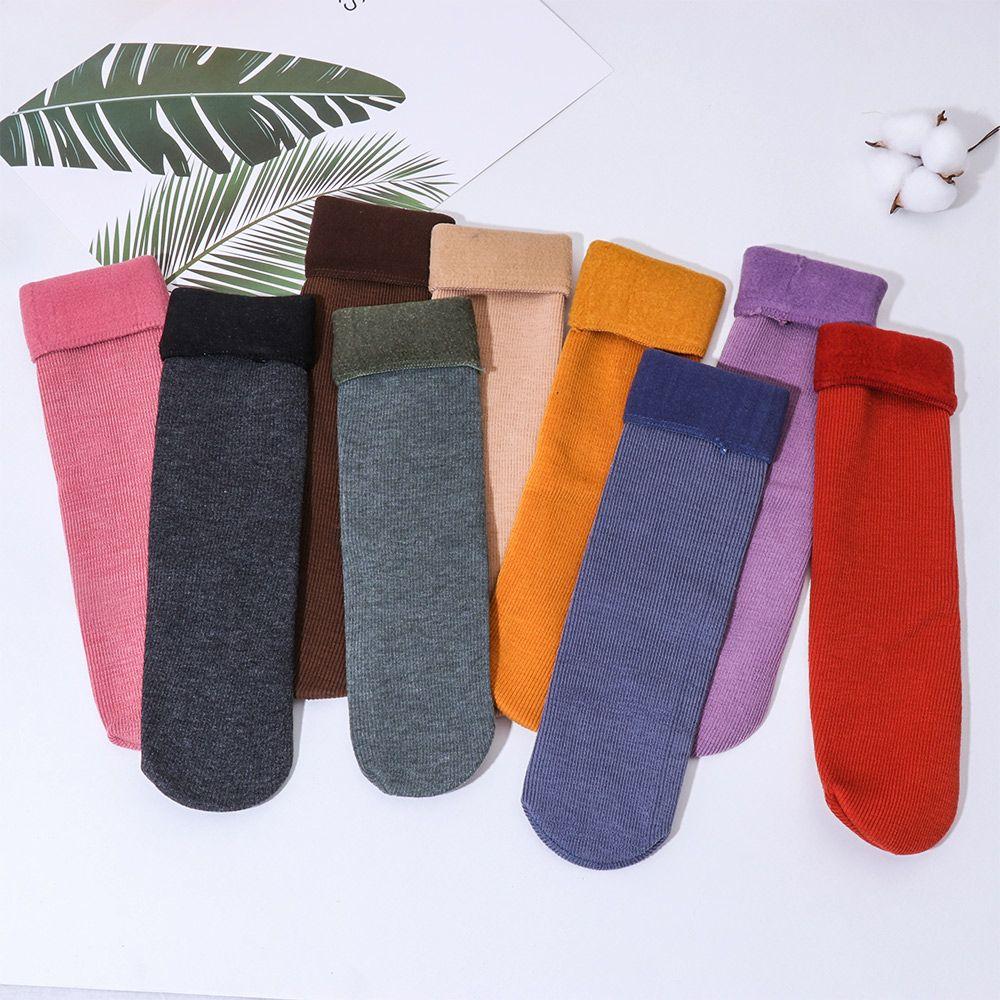 Autumn Winter Snow Boots Thicken Velvet Floor Socks Wool Cashmere Snow Socks Sleeping Warm Hosiery