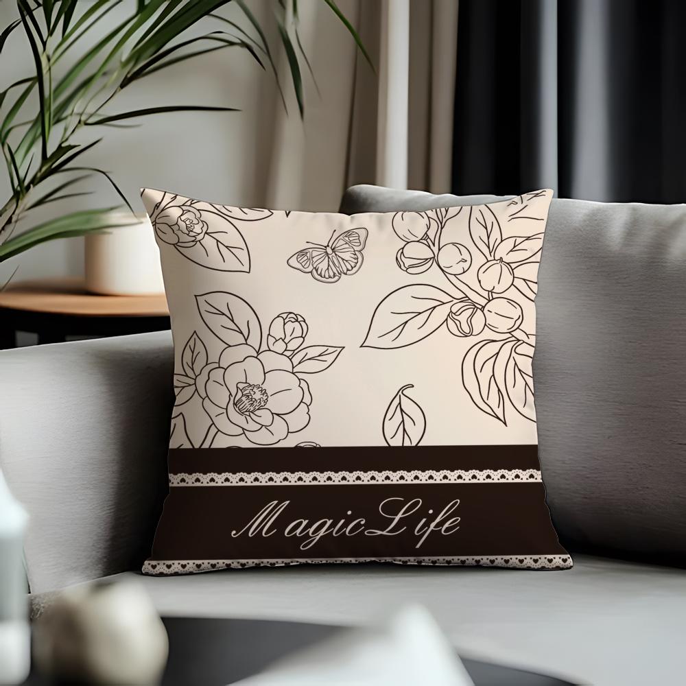 Trending RRetro Flowersed Cushion Cover Antidustmite Pillowcase Invisible Zipper Silky Short Plush Sofa Cushion Cover