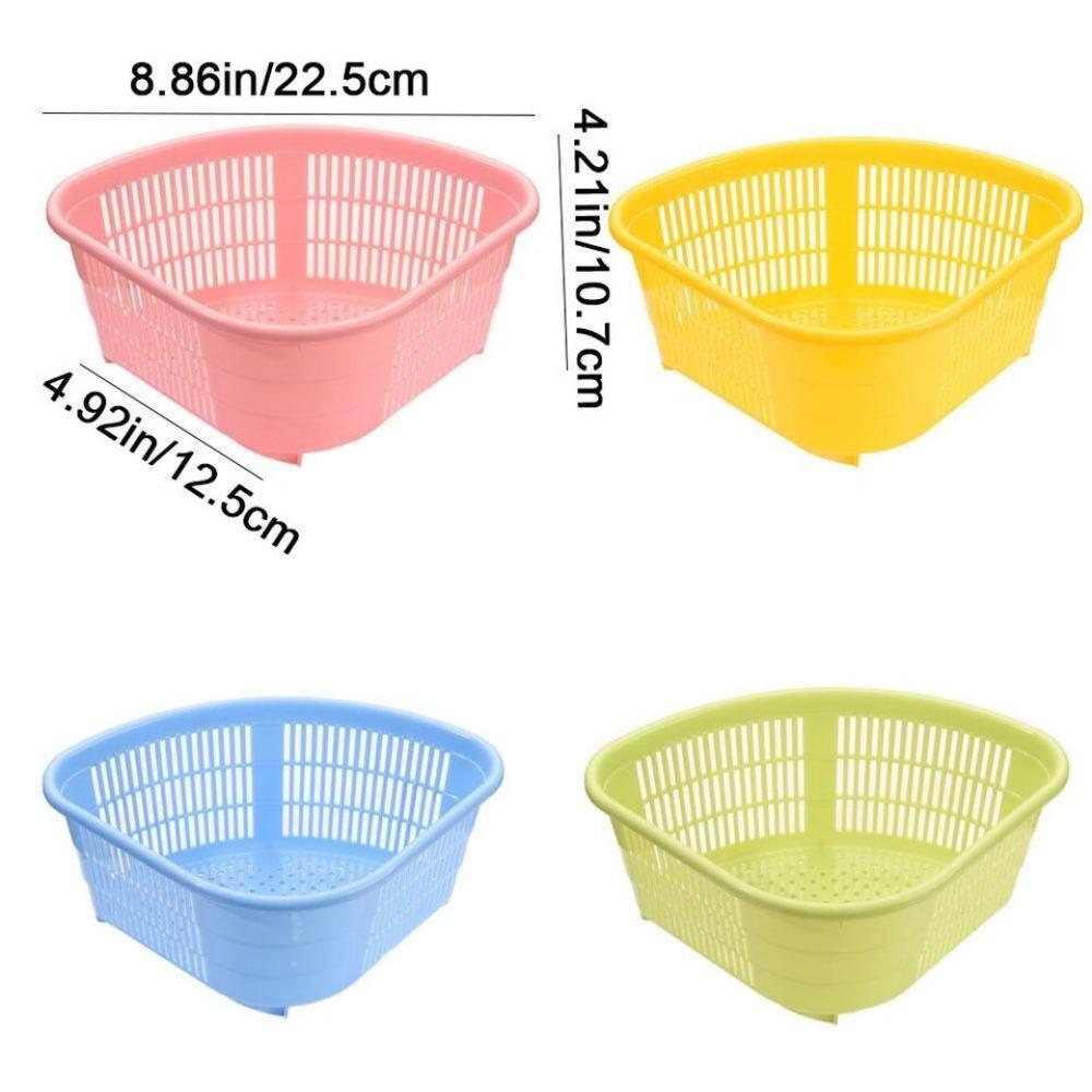 Contrasting Colors Triangular Sink Drain Basket Durable Vegetable Drain Basket