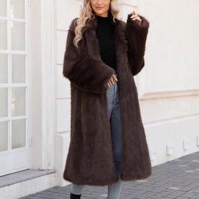 0 пальто из искусственного меха топ искусственный мех лисы длинное пальто теплое и холодное тренч