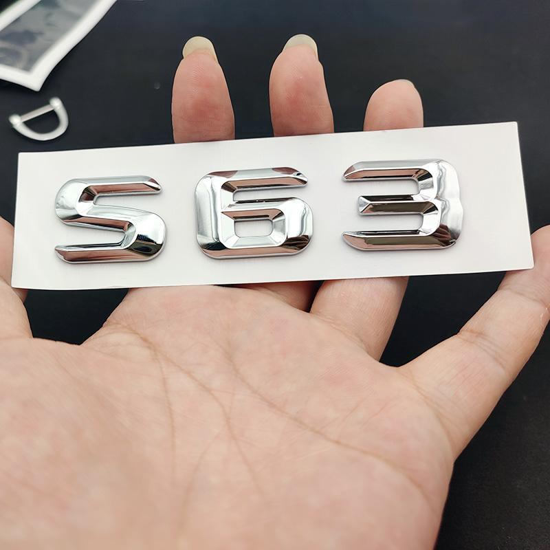 cxjva7 3D ABS Chrome S 63 Logo S63 Emblem Letters Sticker Car Trunk Badge Decal For S63 C217 Accessories