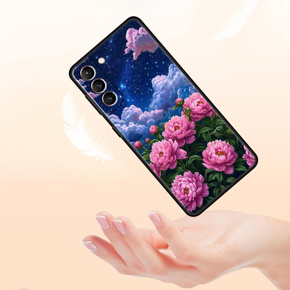 Oil Painting Of Flowers Phone Case For Samsung Galaxy S26 Ultra S25 Plus S24 FE S23 S22 5G S21 S20 Cover Black Soft