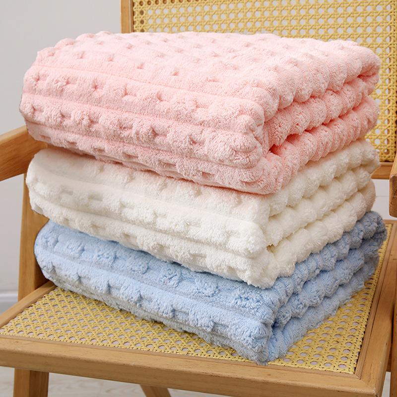 Soft Ultra-Fine Fiber Bath Towel, Absorbent and Quick Drying Towel, Home Soft Thickened Coral Velvet Bath Towel