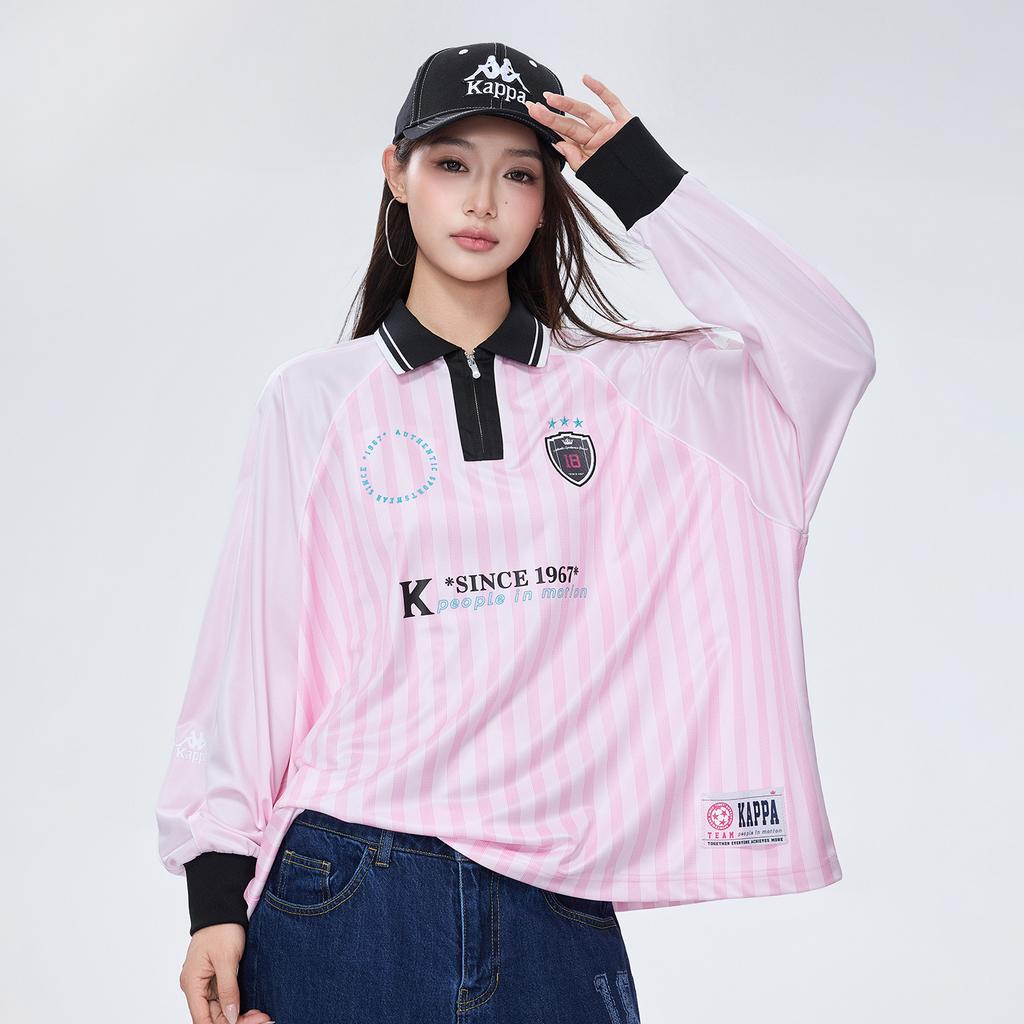 Kappa back-to-back summer couple sports long sleeved polo shirt top pullover