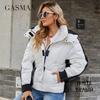 Gasman 2022 New Brand Warm High-quality Winter Jacket Women Short Splice Color Parkas High Collar Hooded Women's Jackets 81727