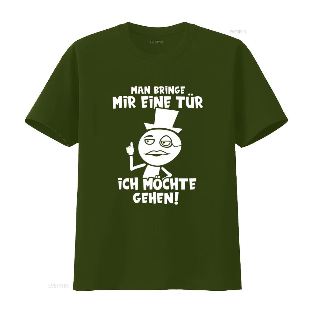 T Shirt Unisex Bringe Mir Eine Tur Ich Mochte Gehen Fun Saying Print Vintage Graphic Breathable Stylish Versatile