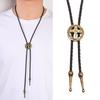 Bolo Tie for Men Western Cowboy Style Necktie with Hollow Cross Buckle Decorations Costume Accessories