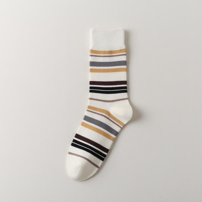 Autumn And Winter Striped Socks Children'S Japanese Retro Contrasting Color Medium Tube Women'S Socks Stacking Socks Sports Women'S Socks