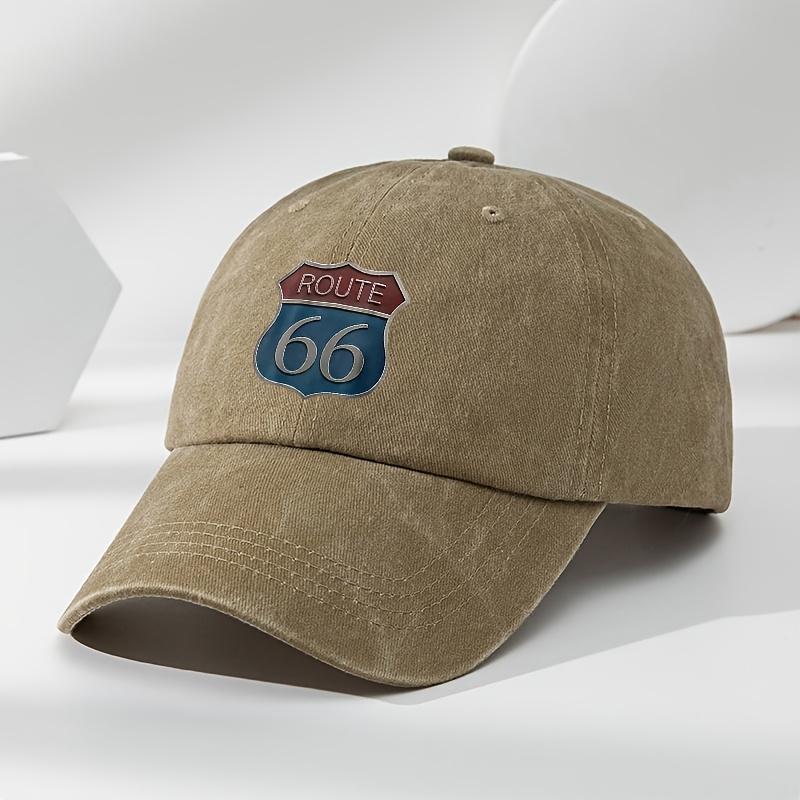 Винтажная бейсболка Route 66 для мужчин и женщин, Ретро потертая папина кепка, Регулируемая кепка-снепбэк для дорожного путешествия, Солнцезащитная кепка