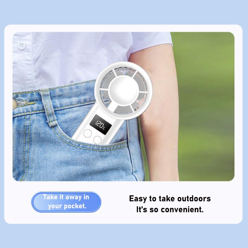 New Mini Portable Handheld Fan 120 Speed Portable Desktop Fan Ice Mode Rechargeable Instant Cooling Fashionable Men's and Women's Fans
