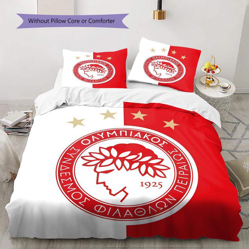 Olympiacos Bedding Quilt Set Quilt Cover Pillowcase Home Decoration Birthday Gift (1 * duvet cover + 2 * pillowcase, without core)