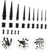 OATIPHO Ear Tapers 23Pcs Black Acrylic Spiral Expander Plugs for Gentle Piercing Stretching Kit