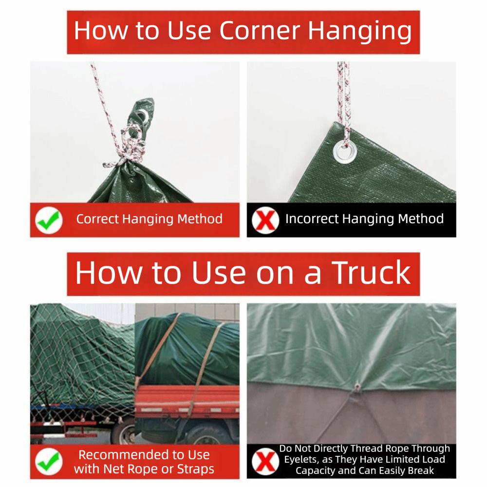 Waterproof Coating Waterproof Tarpaulin Reinforced Edge Multipurpose Tarp Sheet  Porch Shade