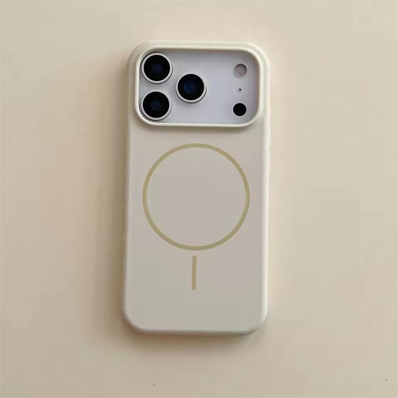 Матовый однотонный чехол из жидкого силикона для iPhone 17 Air 16 15 14 Plus 13 12 Pro Max для беспроводной зарядки Magsafe, противоударный чехол