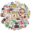 35pcs-50pcs Cartoon Beverages Stickers Cute Coffee  Stickers DIY Stickers For DIY Phone Laptop Scrapbook Bike Guitar
