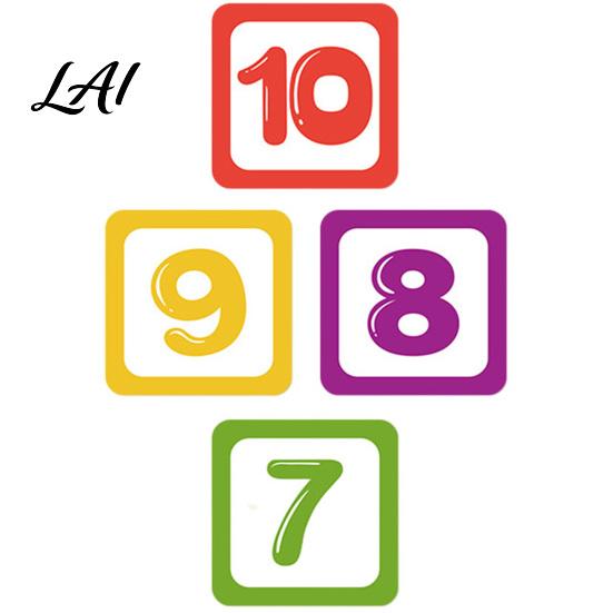 Self-Adhesive Decal Hopscotch Game Floor Sticker 1-10 Number Decal Home Wall Sticker PVC Waterproof for Kindergarten Classroom Decals