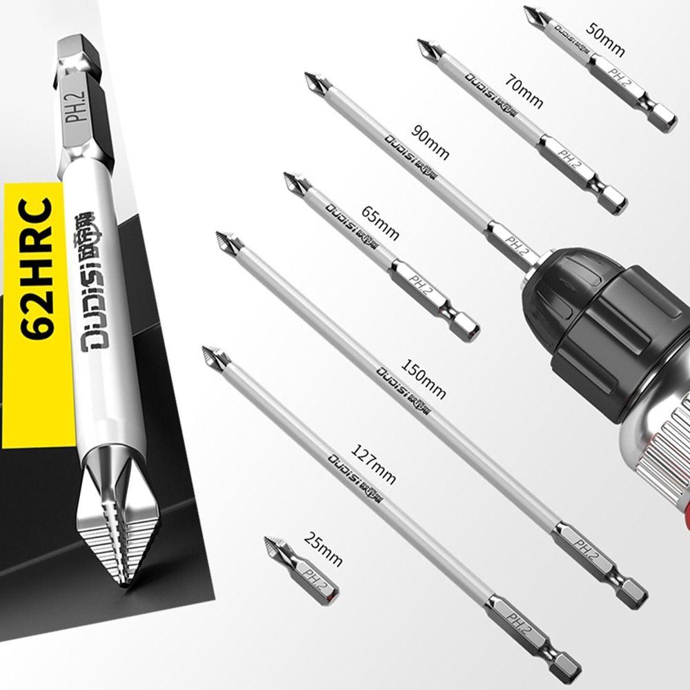 1/7Pcs Anti-Slip Screwdriver Heads Magnetic Cross Nutdriver New PH2 Screwdriver Bit