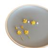 Super fairy osmanthus petals pearl fringed earrings, small, exquisite and simple earrings, fashionable niche and high-end earrings, women