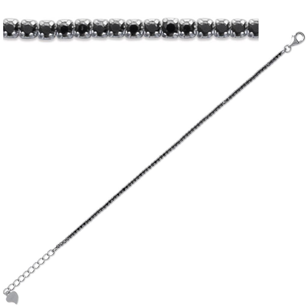 Les Trésors De Lily [P9281] - Серебряный браслет "Сисси" черное серебро (родиевое покрытие) - 1 мм