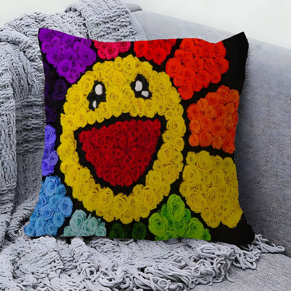 Flower TTakashi Art MMurakami Fashion Pillow Gift Home Office Decoration Bedroom Sofa Car Cushion Cover case x