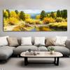 Golden Autumn Forest Lake Landscape Oil Canvas Painting Posters and Prints Wall Art Pictures Living Room Home Decor No Frame No Frame