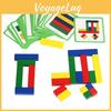 Wooden Geometric Shape Puzzle With Colorful Blocks For Parent Child Interaction