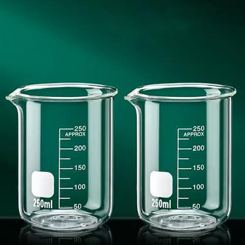 JUSTINLAU 50/100/150/250/500/1000ML High Borosilicate Glass Measuring Cup with Scale Laboratory Beaker Kitchen Baking Glass Cups