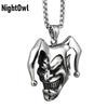Крутое мужское ожерелье-подвеска из нержавеющей стали в стиле панк, для парней, с Джокером-клоуном