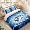 Custom Name Bedding Set 3 PiecesLeeds Rhinos Print Duvet Cover + 2 Pillowcases Soft Bed Decor