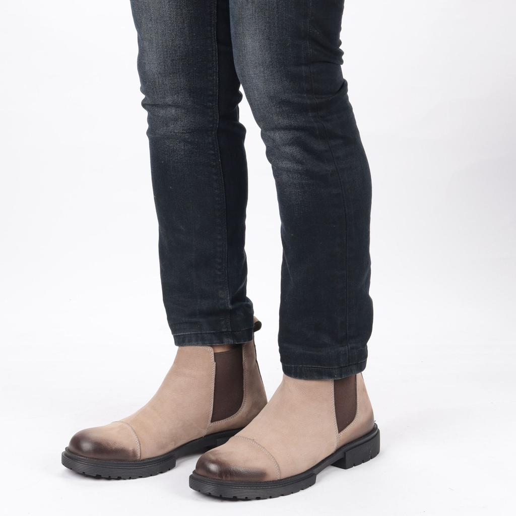 Men's Genuine Leather Rubber Sole Casual Boots Chelsea