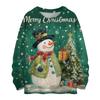 Ladies' Fashionable And Casual Christmas Cute Printed Round Neck Long Sleeved Knitted Yarn