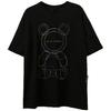 Футболка High Street с коротким рукавом свободная женская Bear Iron Diamond летняя новая черная майка средней длины