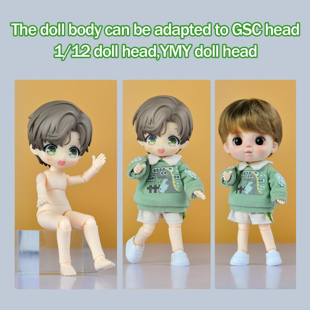 YMY OB11 9,6 см Кукольное тело Нормальный размер GSC BJD Кукольное тело Подвижное кукольное тело Модель Экшн-фигурка Подарок на Новый год День рождения для мальчиков и девочек (Молочно-белый)