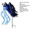 Halloween Party Supplies Grim Reaper Garden Stake Light, Battery Powered Outdoor Spooky Waterfall Glow Lights Pathway Lamp with Lantern for Lawn Path