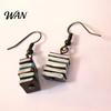 Resin Book Earrings 1 Pair Women Earrings, Retro Mini Stacked Design Vintage Style Hook Lightweight Literary Drop for Jewelry Gift Colorful
