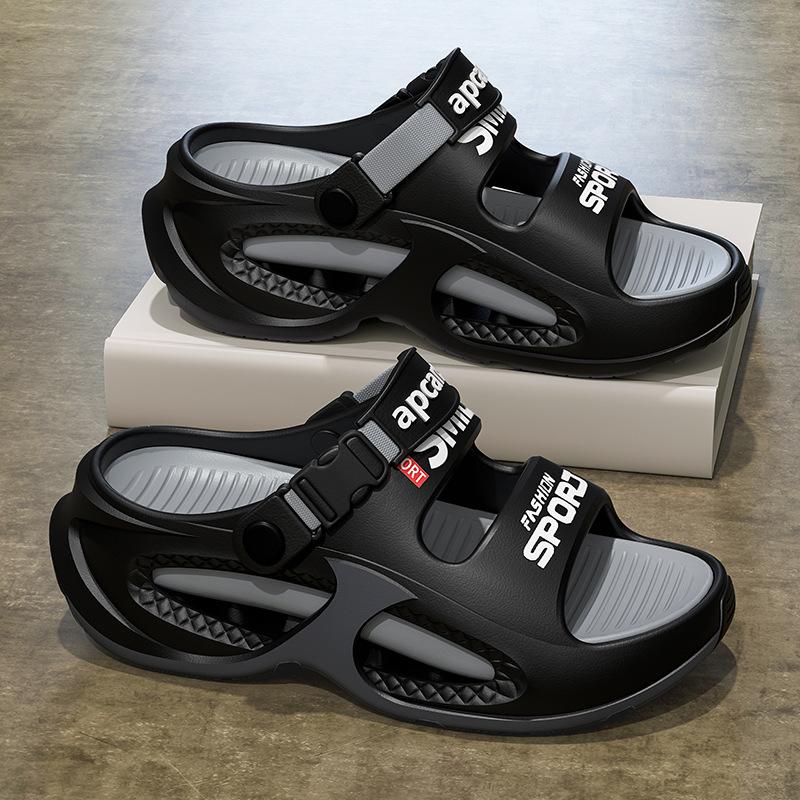 2025 платформа шлепанцы сандалии одним словом мужские новые летние нескользящие уличные спортивные досуговые для ходьбы по воде пляжные туфли