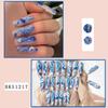 24PCS/SET Quick Nails Flower Diamond Manicure Long Ballet False Nails Waterproof Wearable Ready-made Nail Stickers